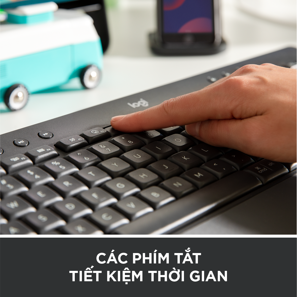 Bàn Phím Không Dây Logitech Signature K650 - Nhỏ gọn, gác tay tích hợp, tương thích Mac , Bluetooth & USB Bolt - Hàng chính hãng