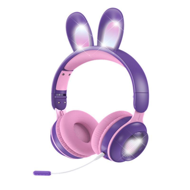 2021 Mới Thỏ Tai Bluetooth Không Dây-Tai Nghe Tương Thích Nữ Có Thể Gập Lại Thẻ Dạ Quang Hoạt Hình Điện Thoại Di Động Máy Tính Tai Nghe