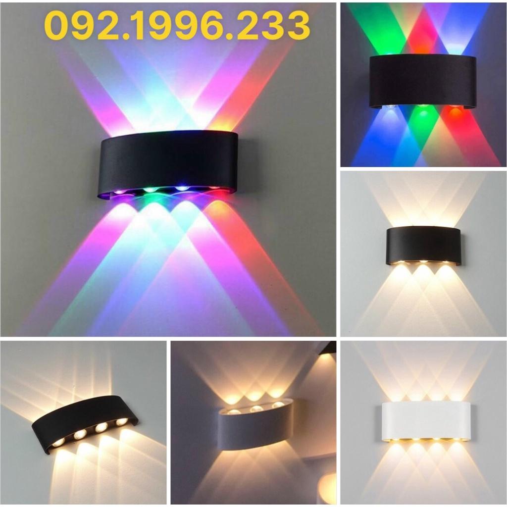 Đèn trang trí hắt tường 2 đầu 6 tia, 8 tia chống nước TN188 - Decor lighting( ánh sáng vàng, 7 màu