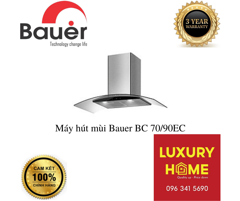 Máy hút mùi Bauer BC 70/90EC- Hàng chính hãng