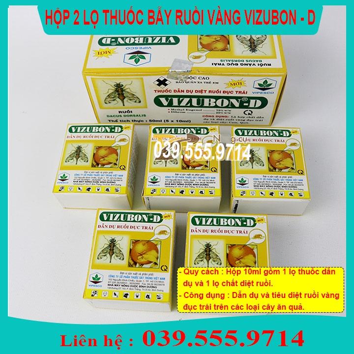 10 Lọ CHẾ PHẨM DẪN DỤ VÀ DIỆT RUỒI VÀNG ĐỤC TRÁI VIZUBON - D