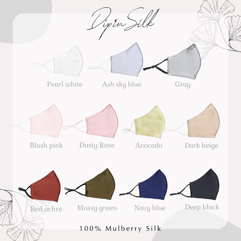 Khẩu Trang Lụa Tơ Tằm 100% Mulberry Silk 19mm - Có Lớp Bông Tằm Lọc Bụi Kháng Khuẩn Cao Cấp - Size M