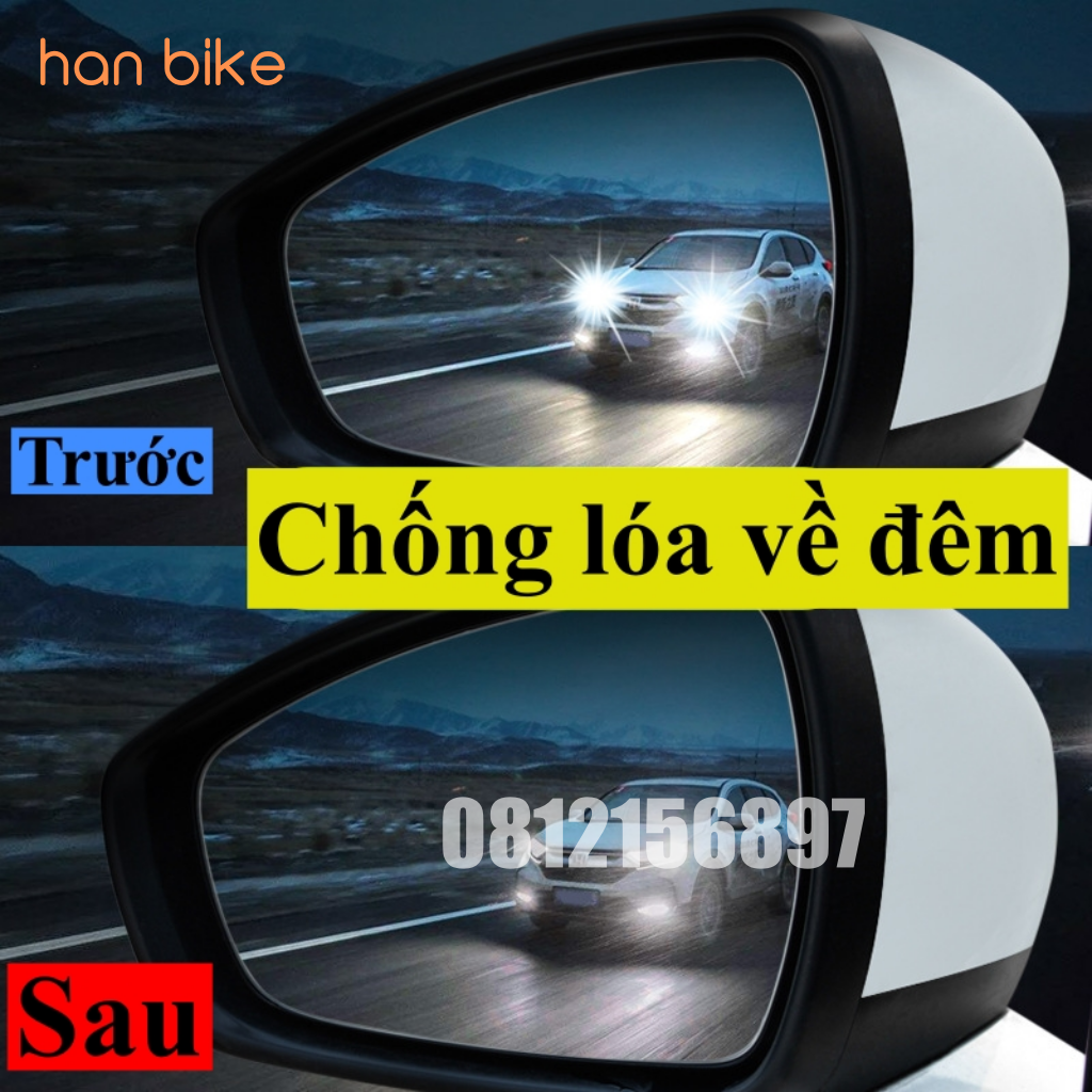 Bộ 2 miếng dán chống đọng nước gương chiếu hậu và kính ô tô, xe hơi đầy đủ kích thước phù hợp mọi loại xe