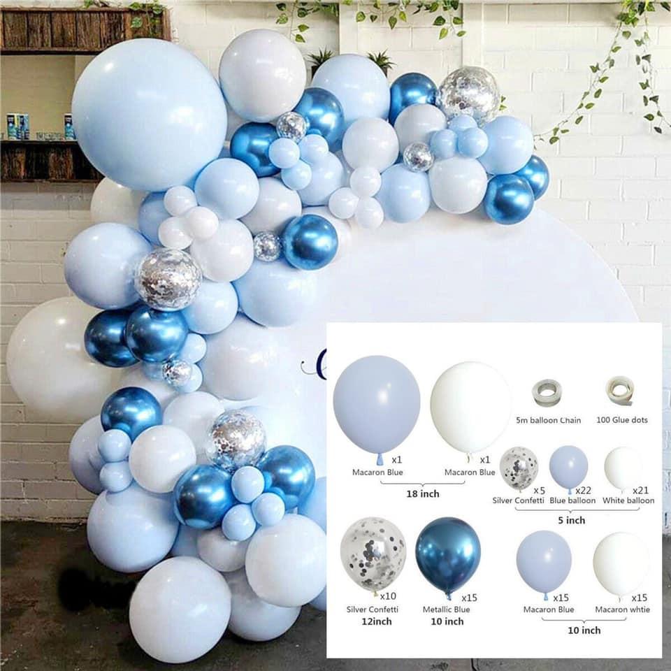 Đường Bóng Trang Trí Tông Xanh Dương - Mix Đủ Bóng Để Khách Tự Trang Trí