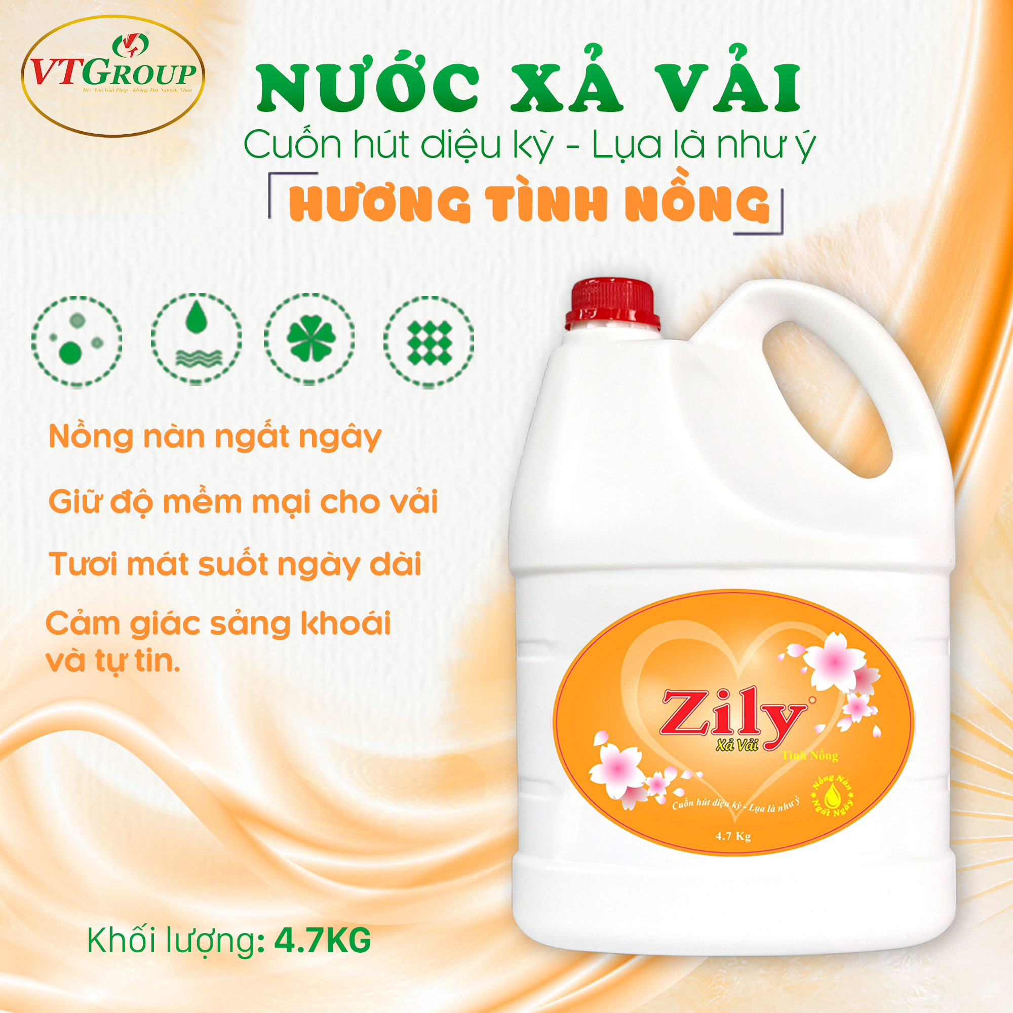 Nước xả vải Zily 4.7kg