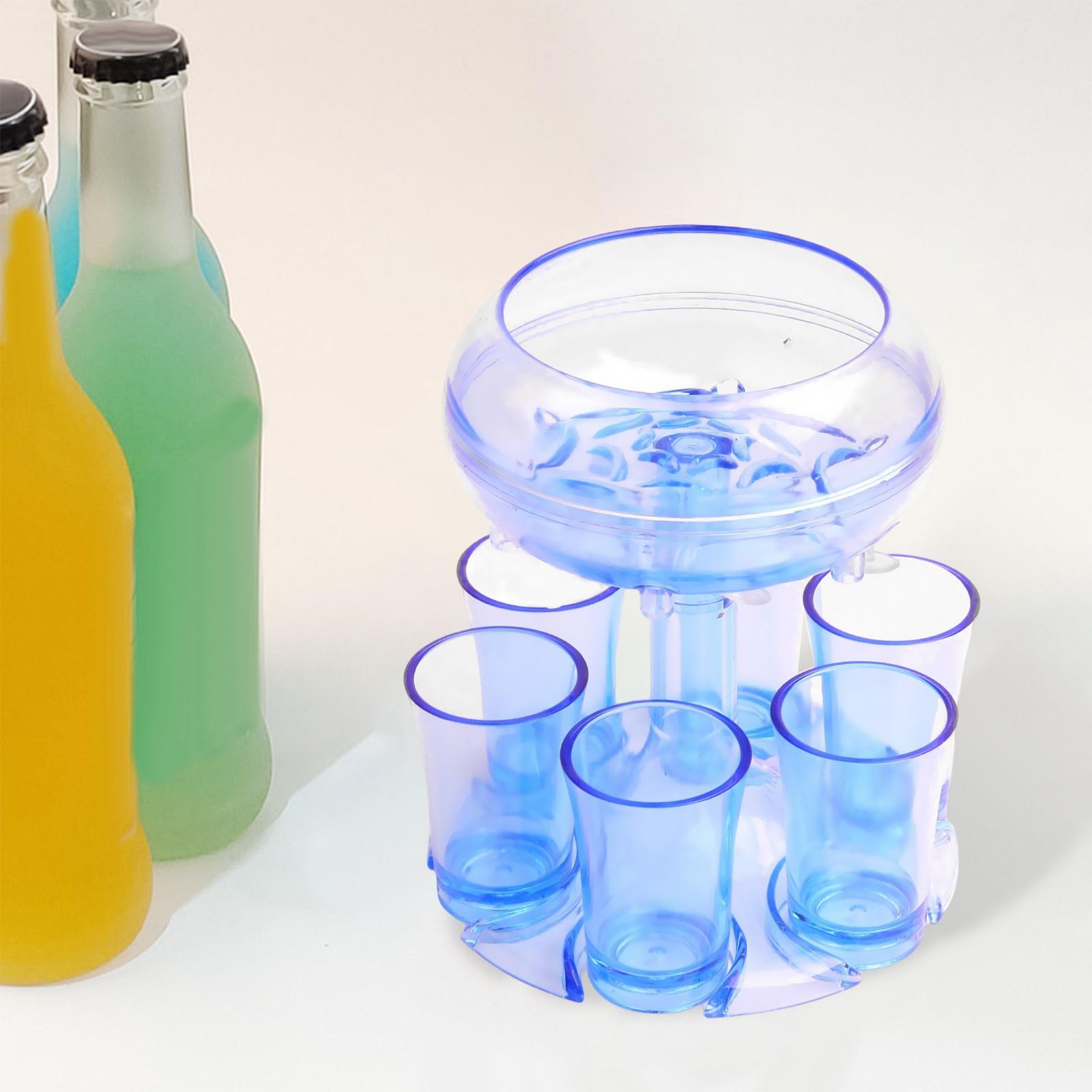 6 Shot Glass Dispenser and Holder for Beverage, Cocktail, Wine and Juice,