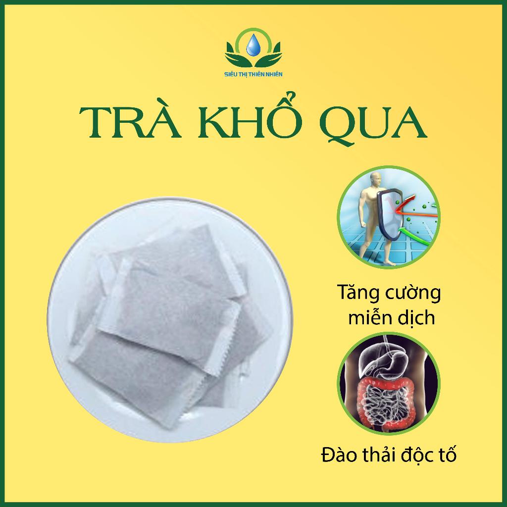 Trà Khổ Qua ( Mướp Đắng ) giúp tăng cường miễn dịch, đào thải độc tố hộp 30 Túi Lọc Siêu Thị Thiên Nhiên