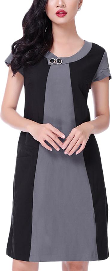 Đầm Công Sở An Thủy 635 - Đen Phối Xám