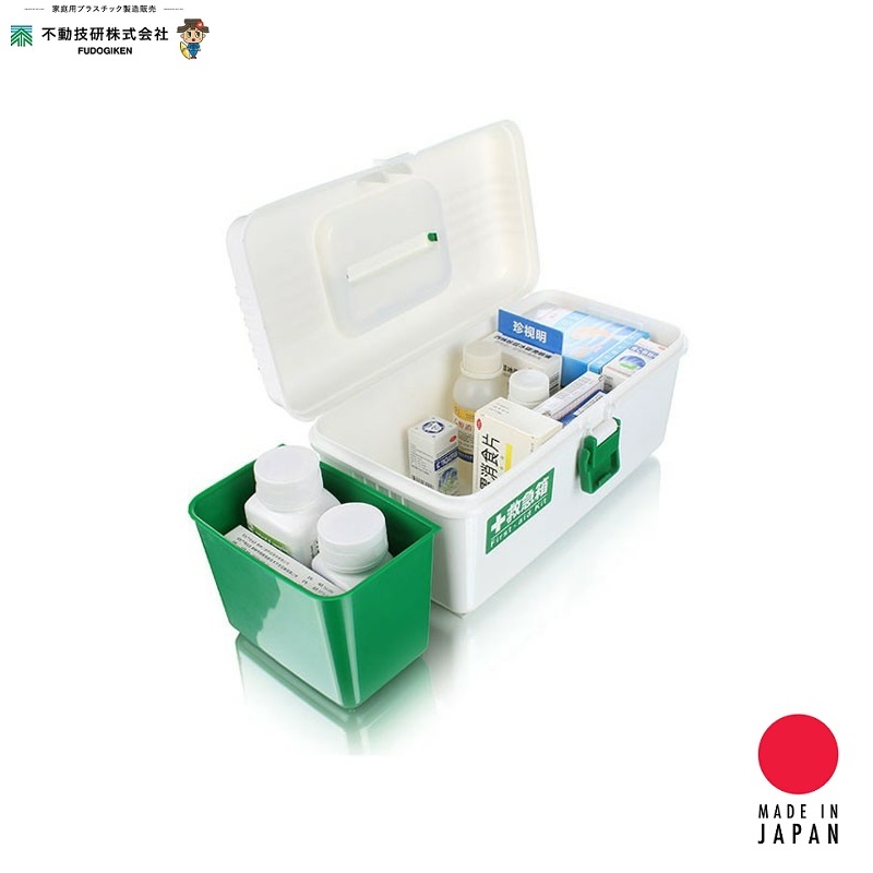 Combo hộp đựng thuốc gia đình + Hộp 180 tăm bông ngoáy tai nội địa Nhật Bản (Made in Japan)