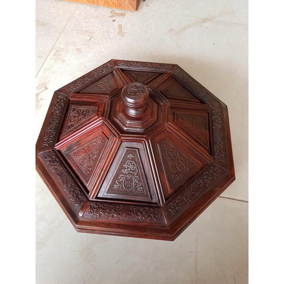 Hộp bánh mứt 9 ngăn gỗ trắc