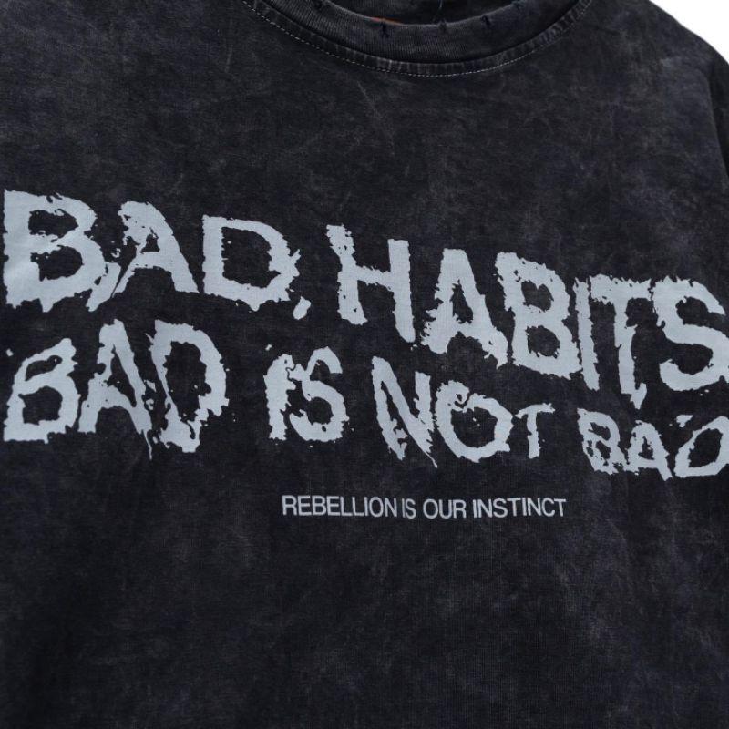 Áo thun unisex tay lỡ vải wash đầy đủ tag cổ tag tay - Hany shop