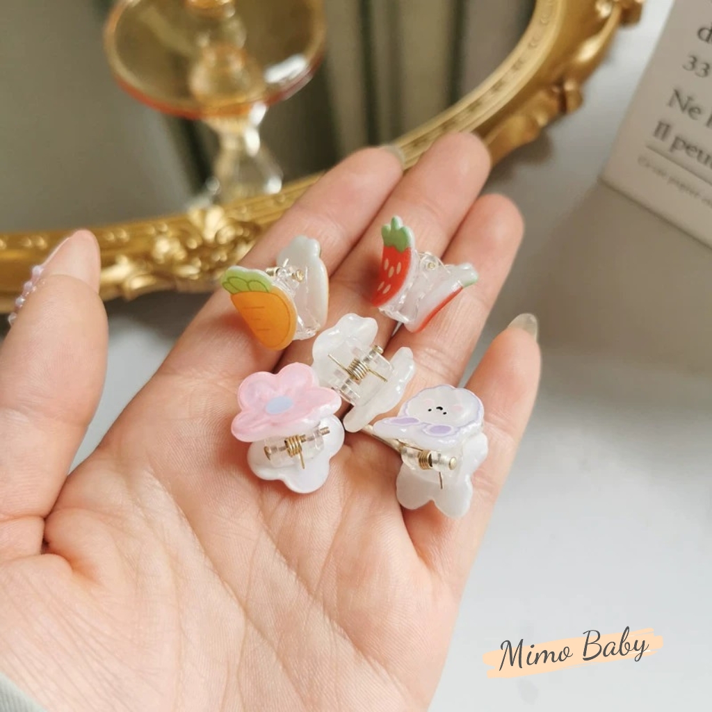 Set 3 kẹp tóc màu kẹo siêu đáng yêu cho bé gái KT39 Mimo Baby