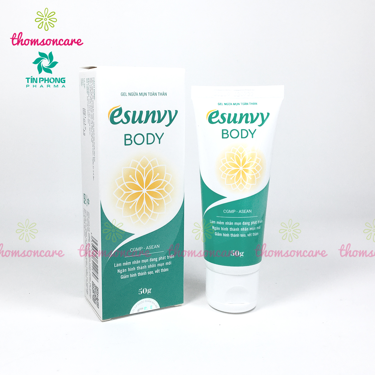 Esunvy Body - Kem ngừa mụn lưng và toàn thân từ thảo dược - Tuýp 50g, giảm mụnn đầu đen, trứng cá, mờ sẹo