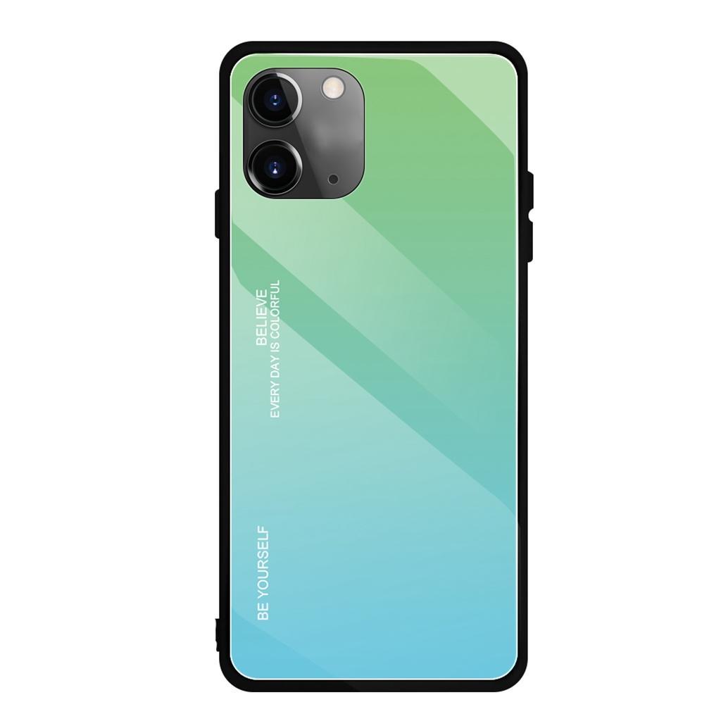 Gradient glass cover case for iPhone 11 Pro 6.1 inch for iPhone 11 Red+Black