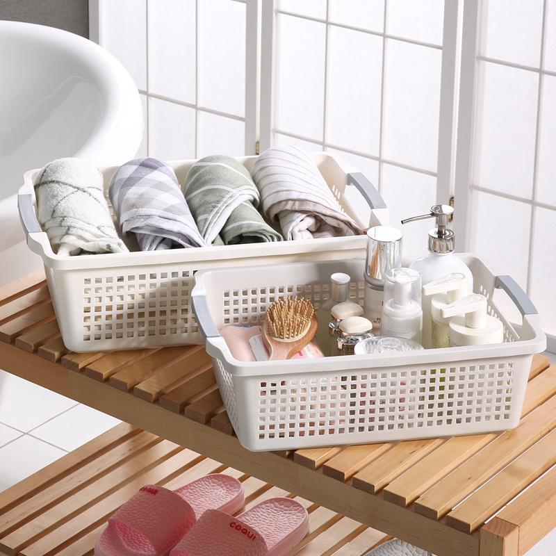 Rổ nhựa chữ nhật REBA 2 size có quai cầm - Khay nhựa Việt Nhật 1197/1198 kiểu chữ nhật đựng đồ đa năng
