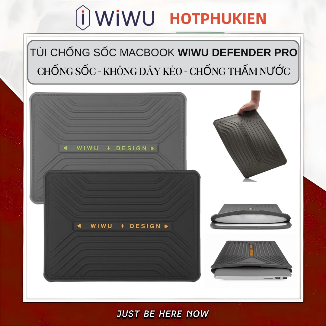 Túi Bảo Vệ Laptop, đệm Chống Sốc Laptop, túi chống sốc chống thấm nước chống va đập size 13.6 inch / 14.2 inch WIWU DEFENDER Sleeve Pro - Hàng nhập khẩu