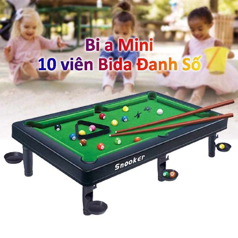 Bàn bi a mini - 10 viên bi a mini Đánh Số - Mặt Bàn Bọc Nỉ Chuyên Dụng Kèm Bi Sứ - 2 Kích thước Đồ chơi mini giá rẻ