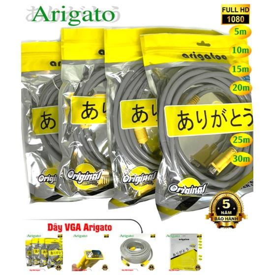 Dây VGA Arigato Xám dài 1.5M 3M 5M hàng xịn chống nhiễu cực tốt độ phân giải siêu nét giá rẻ