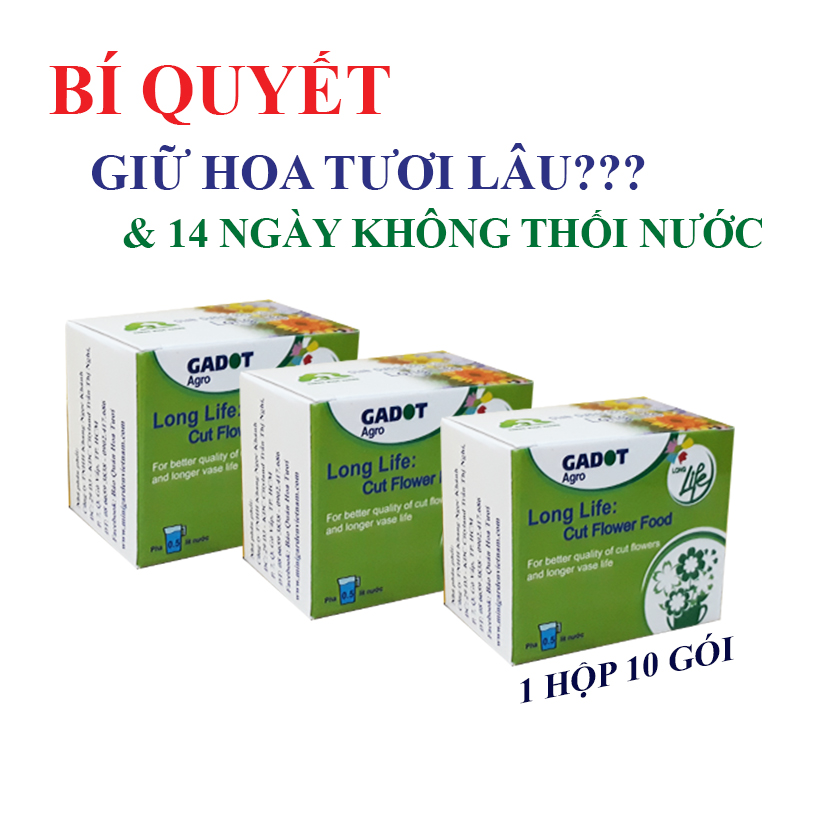 GÓI DƯỠNG HOA TƯƠI LONGLIFE CỦA ISRAEL (COMBO 30 GÓI), GIỮ HOA TƯƠI LÂU GẤP 2 LẦN VÀ 14 NGÀY KHÔNG THAY NƯỚC MỚI