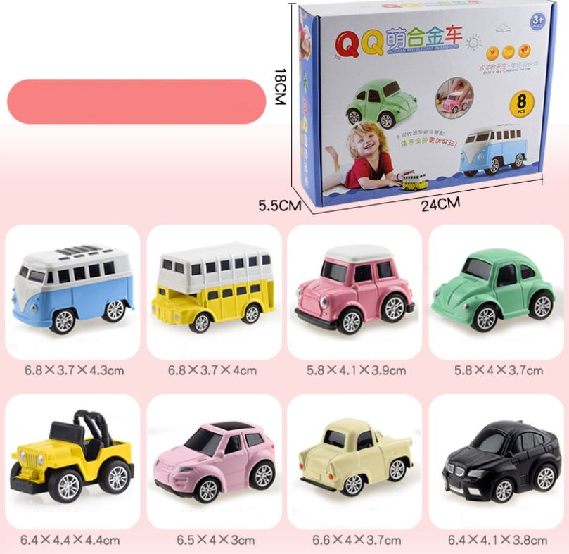 Bộ 8 Mô Hình Đồ Chơi Mini Car Cho Bé Bằng Thép Cao Cấp Chính Hãng miDoctor