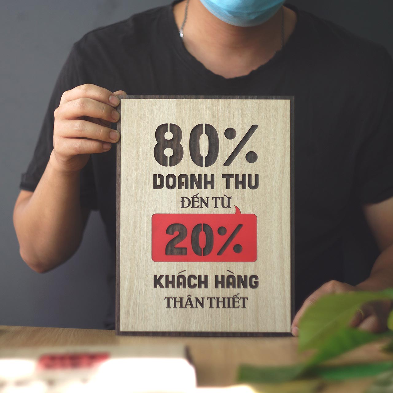 Tranh Decor Slogan TBIG114: 80% doanh thu đến từ 20% khách hàng thân thiết