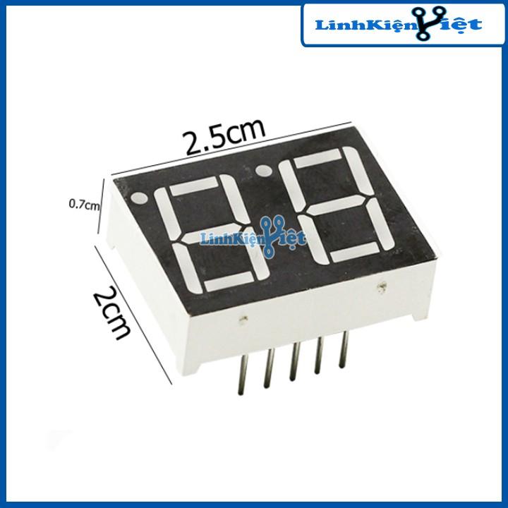 Bộ 5 led 7 thanh 2 số đỏ anode chung 0.56 inch