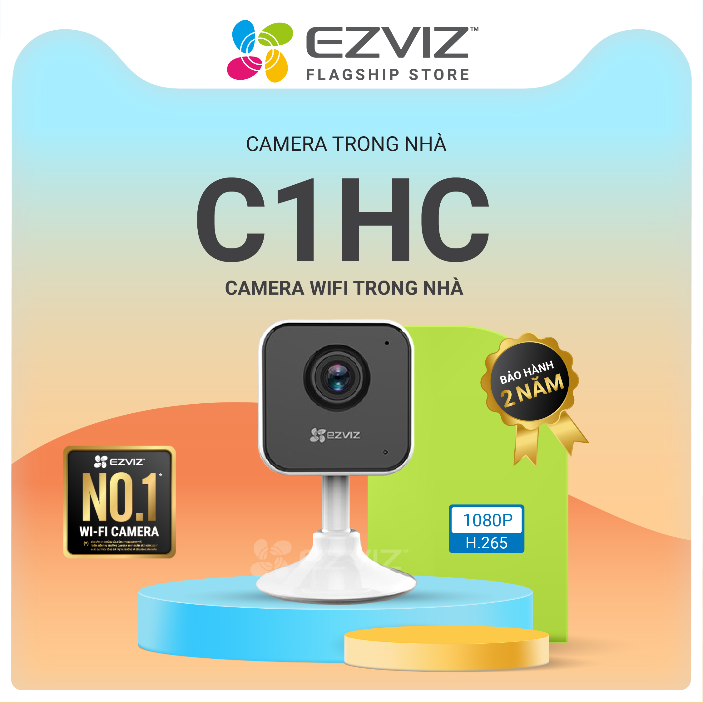 Camera WI-FI EZVIZ C1HC 1080p, Trong Nhà, Đàm Thoại 2 Chiều, Góc Rộng, Nén Video H.265, Phát Hiện Chuyển Động, Hồng Ngoại Ban Đêm 12m, 3 Chế Độ Báo Động, Thiết Kế Nhỏ Gọn Và Dễ Sử Dụng-Hàng Chính Hãng