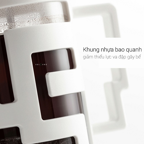 Bình pha French Press màu trắng 350ml