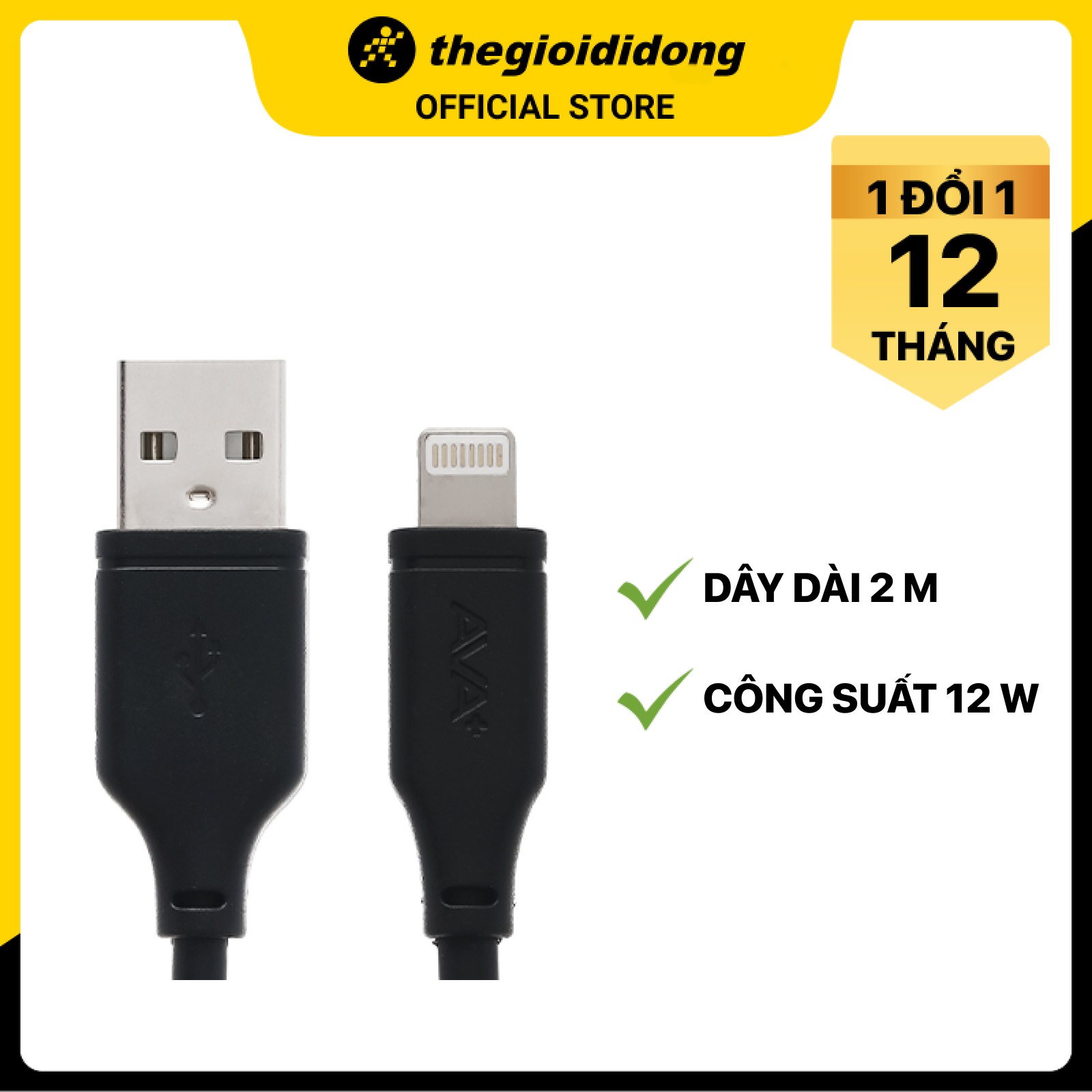 Cáp Light-ning 2m AVA+ LJET-L21 - Hàng chính hãng