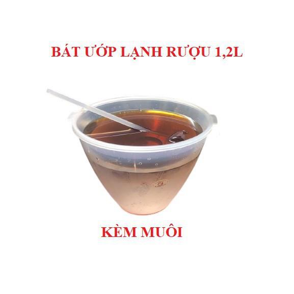 BÁT ƯỚP ĐÁ LẠNH ĐỰNG RƯỢU TIỆN DỤNG 1.2L KÈM MUỖNG MÚC RƯỢU TẶNG KÈM