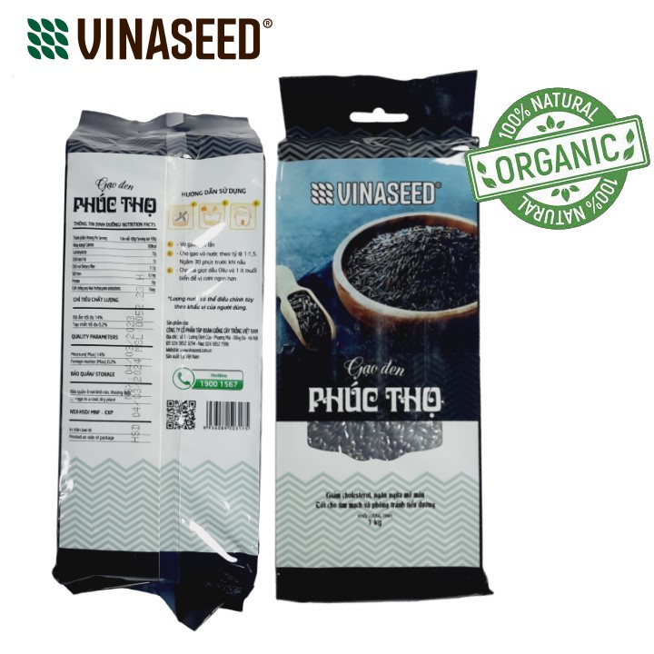 Hộp 01kg Gạo Phúc Thọ đen - Tốt cho tim mạch và tiểu đường