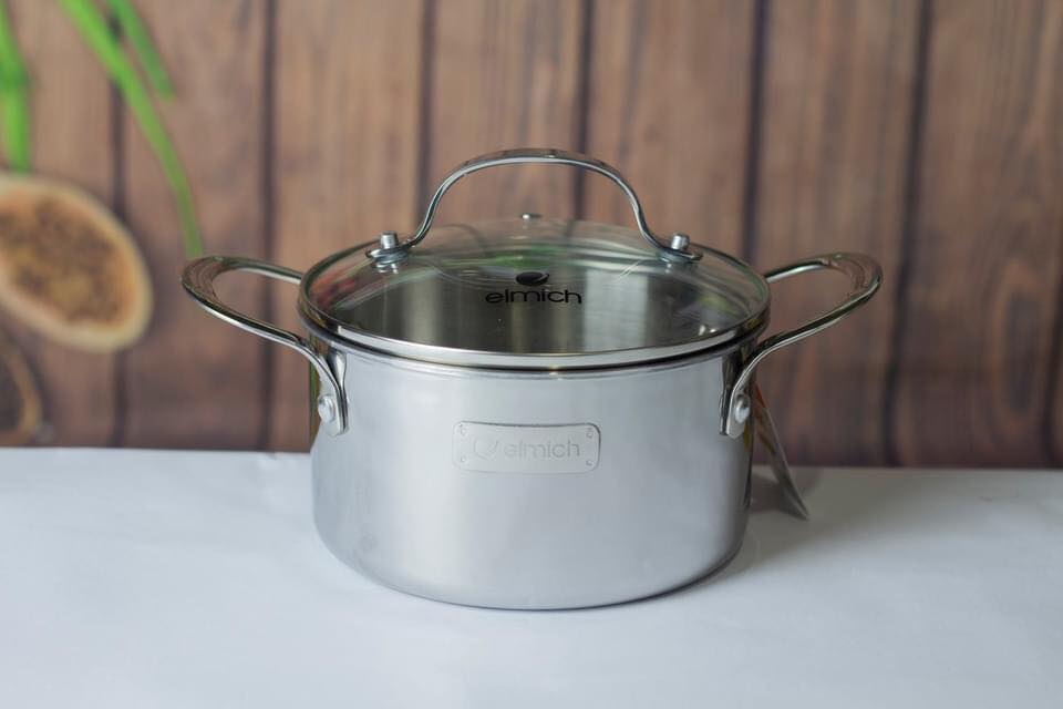 NỒI Elmich 20cm INOX 304 CAO CẤP 3 LỚP ĐÁY LIỀN TRI-MAX 20CM -dung tích 3l