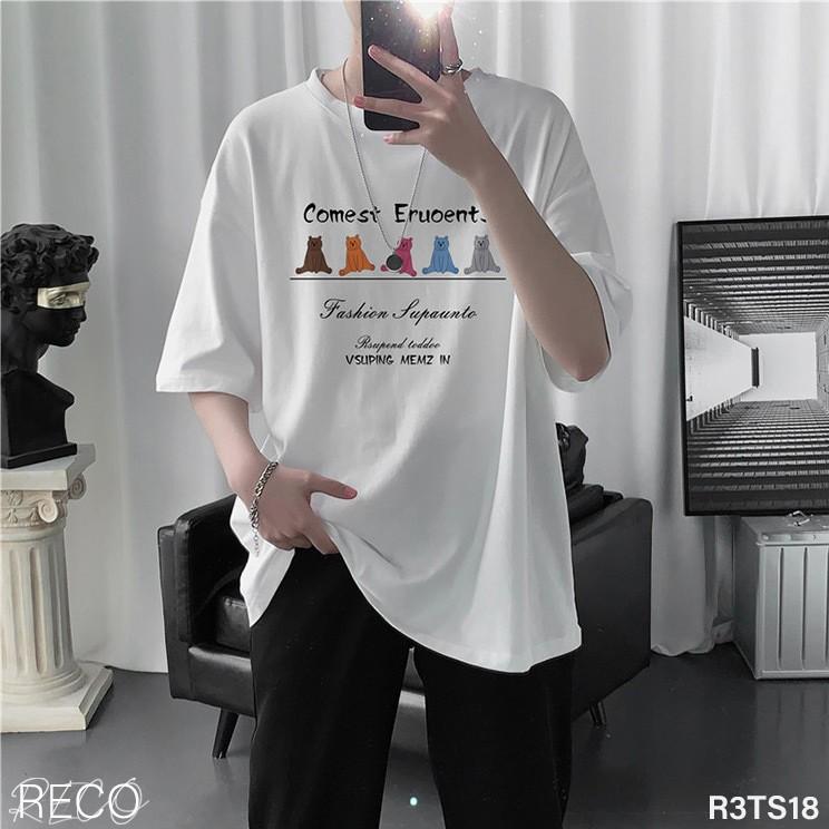 Áo thun, phông nam Hàn Quốc cao cấp dáng rộng tay lỡ T-Shirt Loose R3TS18