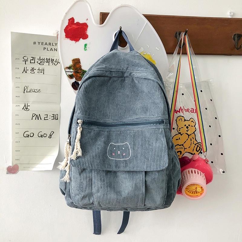 Balo vải nhung hoạt hình ulzzang xinh xắn