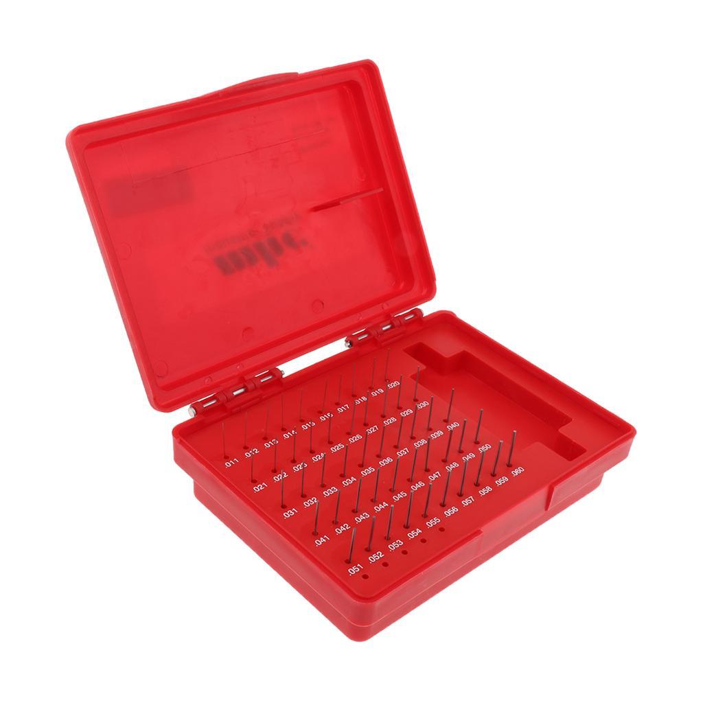 50pcs Pin Gauge 0.011-0.060inch Smooth Plug Gauge Hole Gage Set Measuring