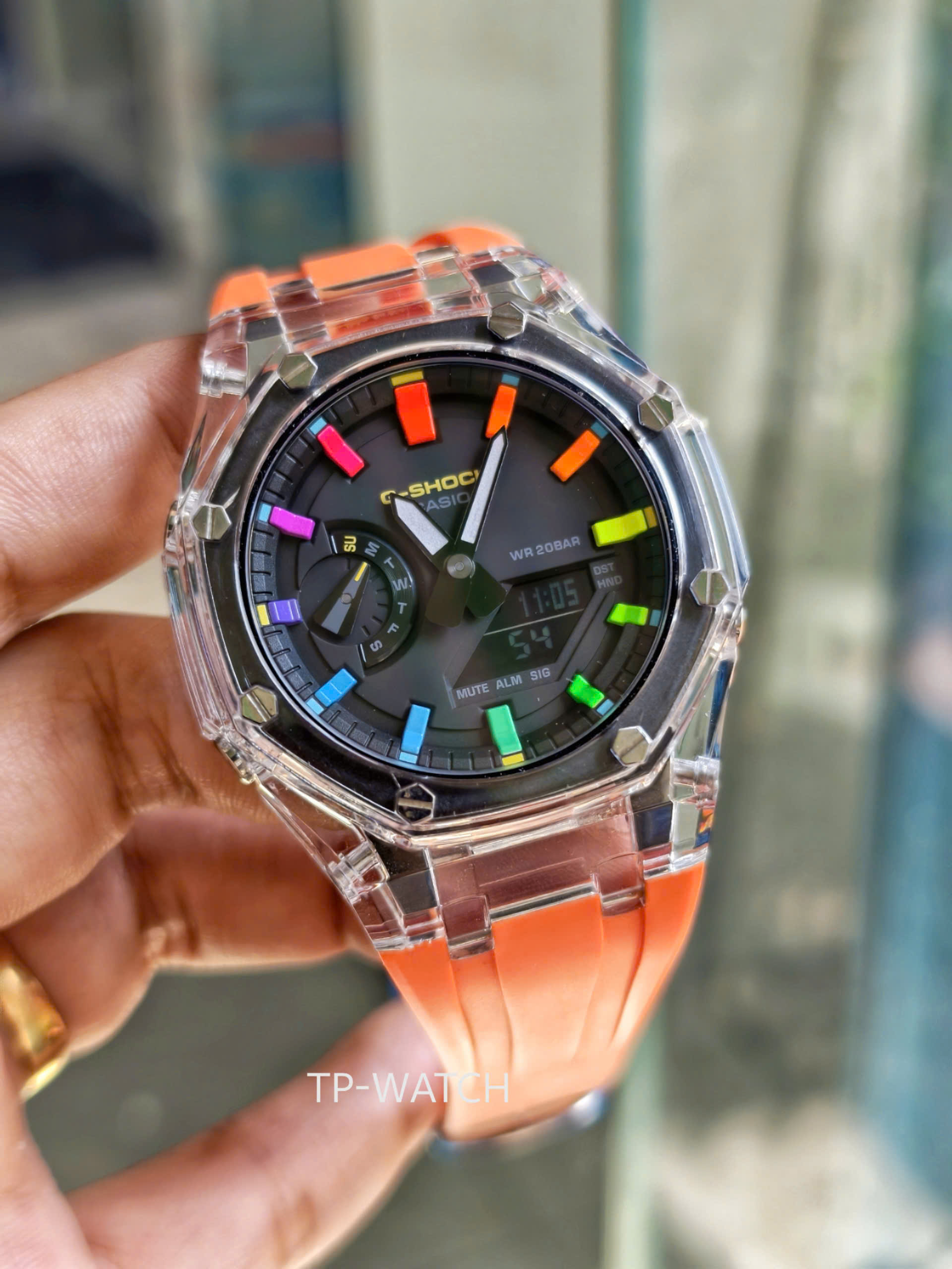 Đồng Hồ Nam Dây Nhựa Casio G-Shock GA-2100FR-3A AP Custom Skeleton Orange x Rainbow Royal Oak (Special)