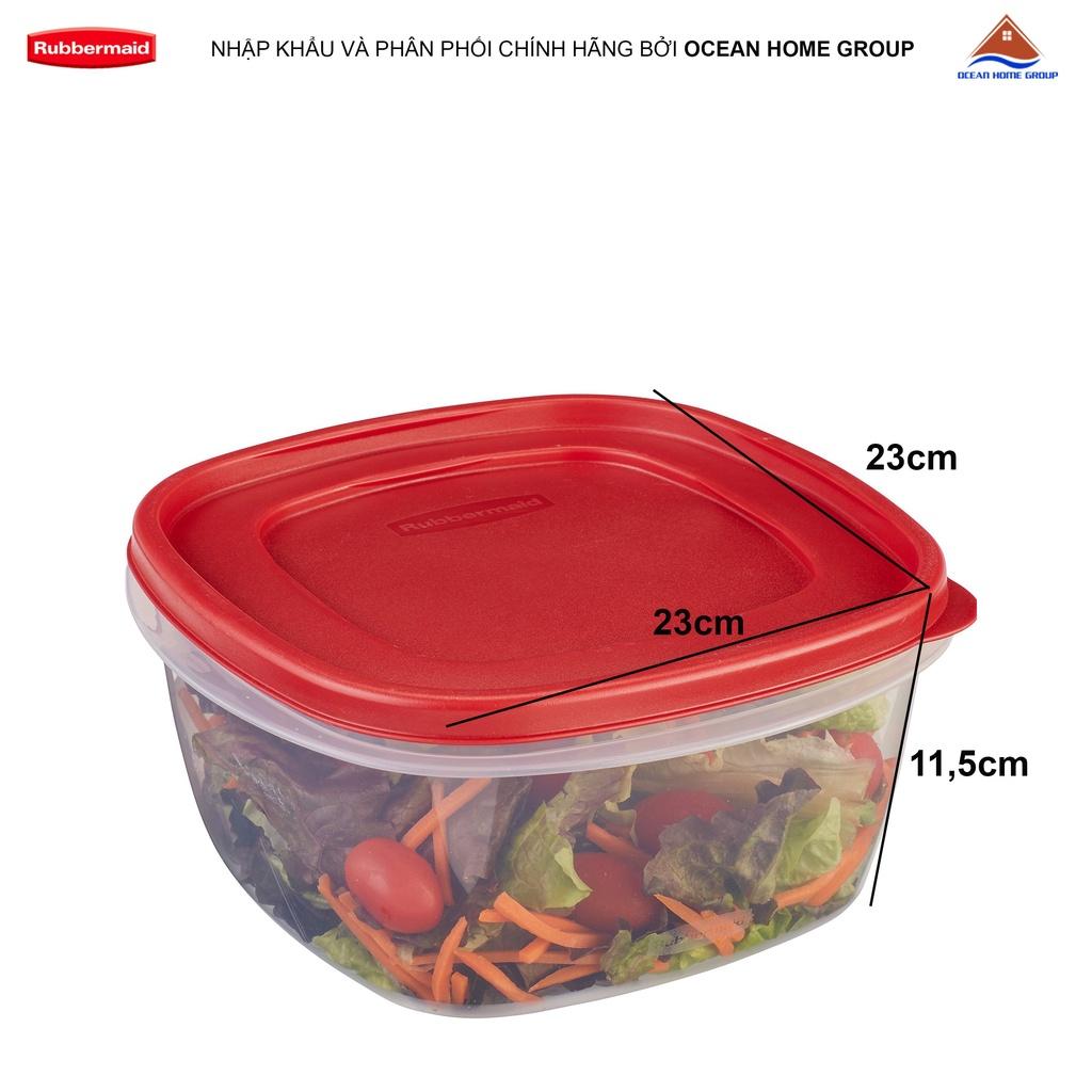Hộp nhựa đựng thực phẩm nắp đỏ Rubbermaid USA size 3.3L