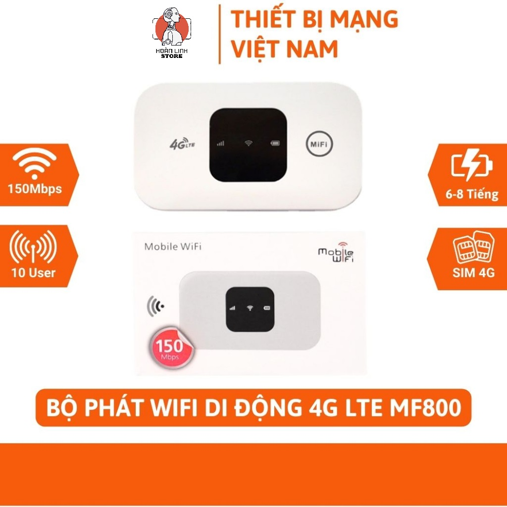 Bộ Phát WIFI Tốc Độ Cao Từ Sim 4G/5G/LTE ZTE MF800 - Pin 2100mAh - Bộ Phát WIFI Không Dây Kết Nối Tối Đa 10 Thiết Bị - Hàng Chính Hãng