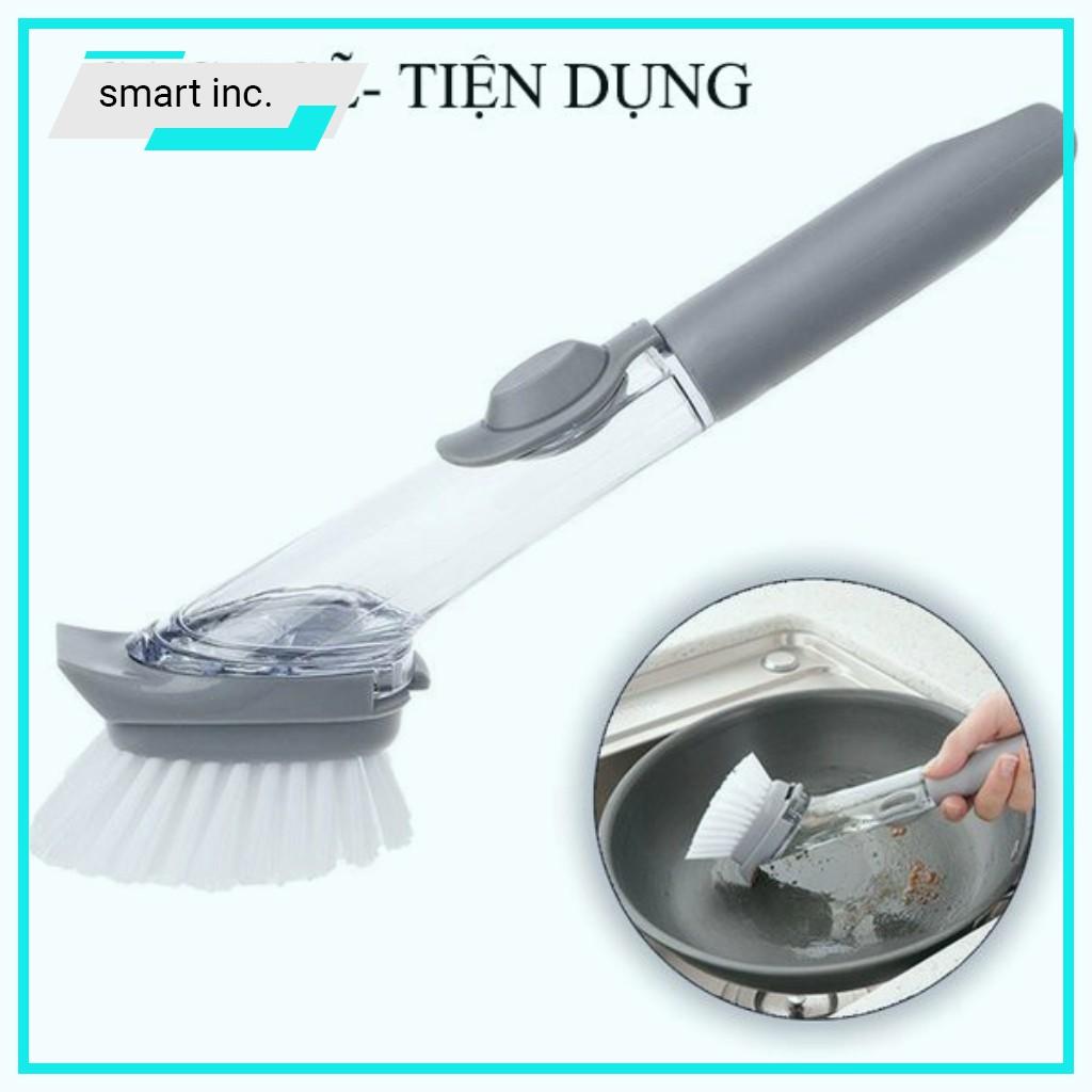 Chổi Cọ Rửa 4in1 Xịt Chà Vết Bẩn Nhà Bếp Nhà Tắm Bàn Chải Nhựa Chà Sàn Nước Nồi Thau Có Ngăn Đựng Xà Bông Nước Rửa Chén