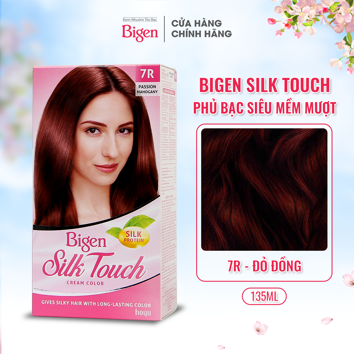 Thuốc nhuộm dưỡng tóc phủ bạc thảo dược Bigen Silk Touch Thương hiệu Nhật Bản Sắc Màu trẻ trung 80ml dạng kem