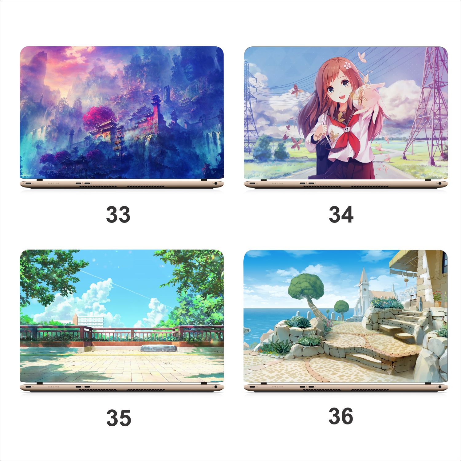 Miếng dán decal laptop Anime - MS: 21 - 40