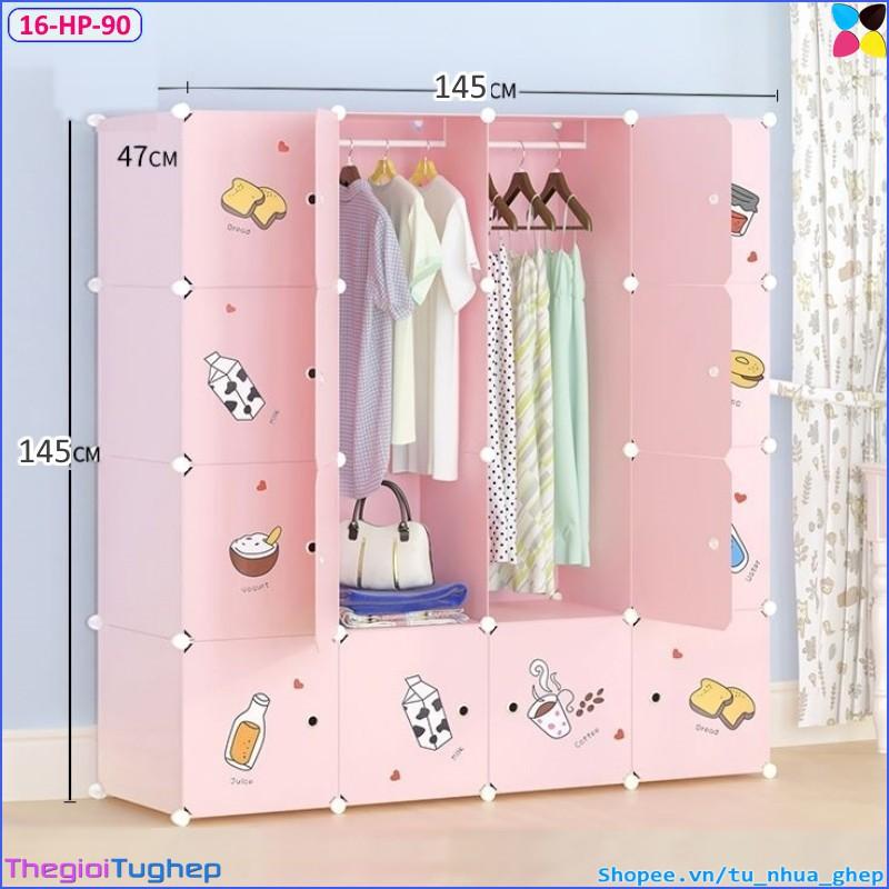 Tủ nhựa lắp ghép 16 ô loại sâu 47 cm