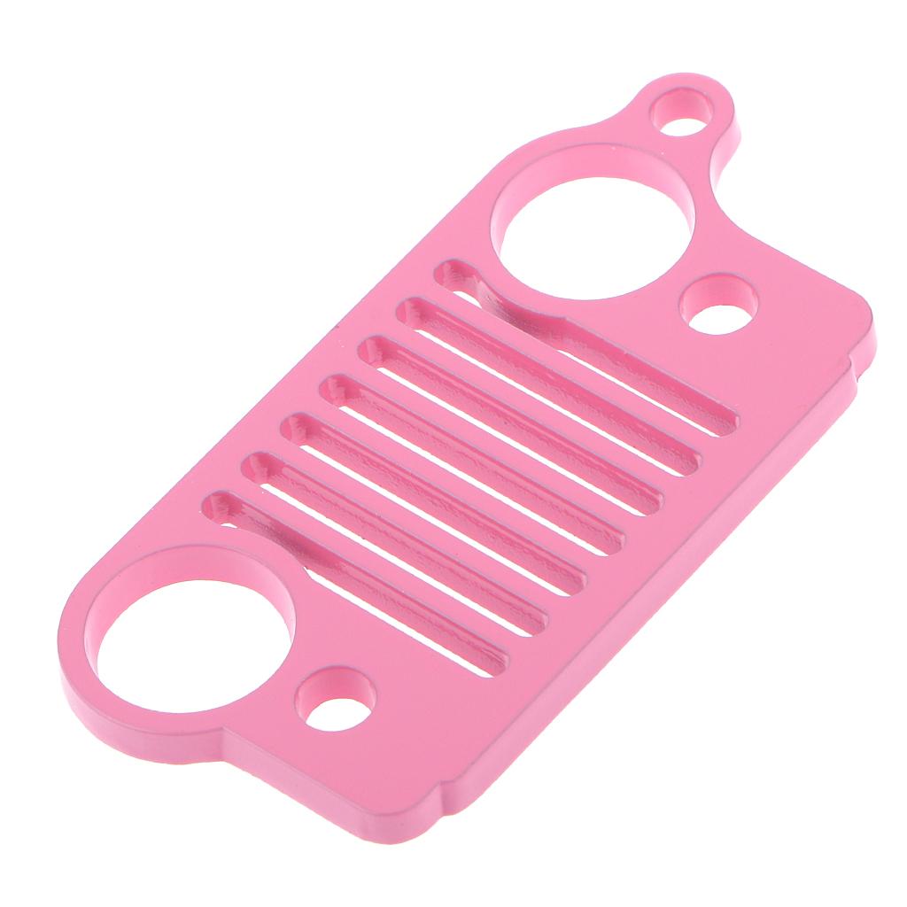 2x Steel Key Chain Ring Grill for Jeep Key Ring CJ JK TJ YJ XJ-Pink