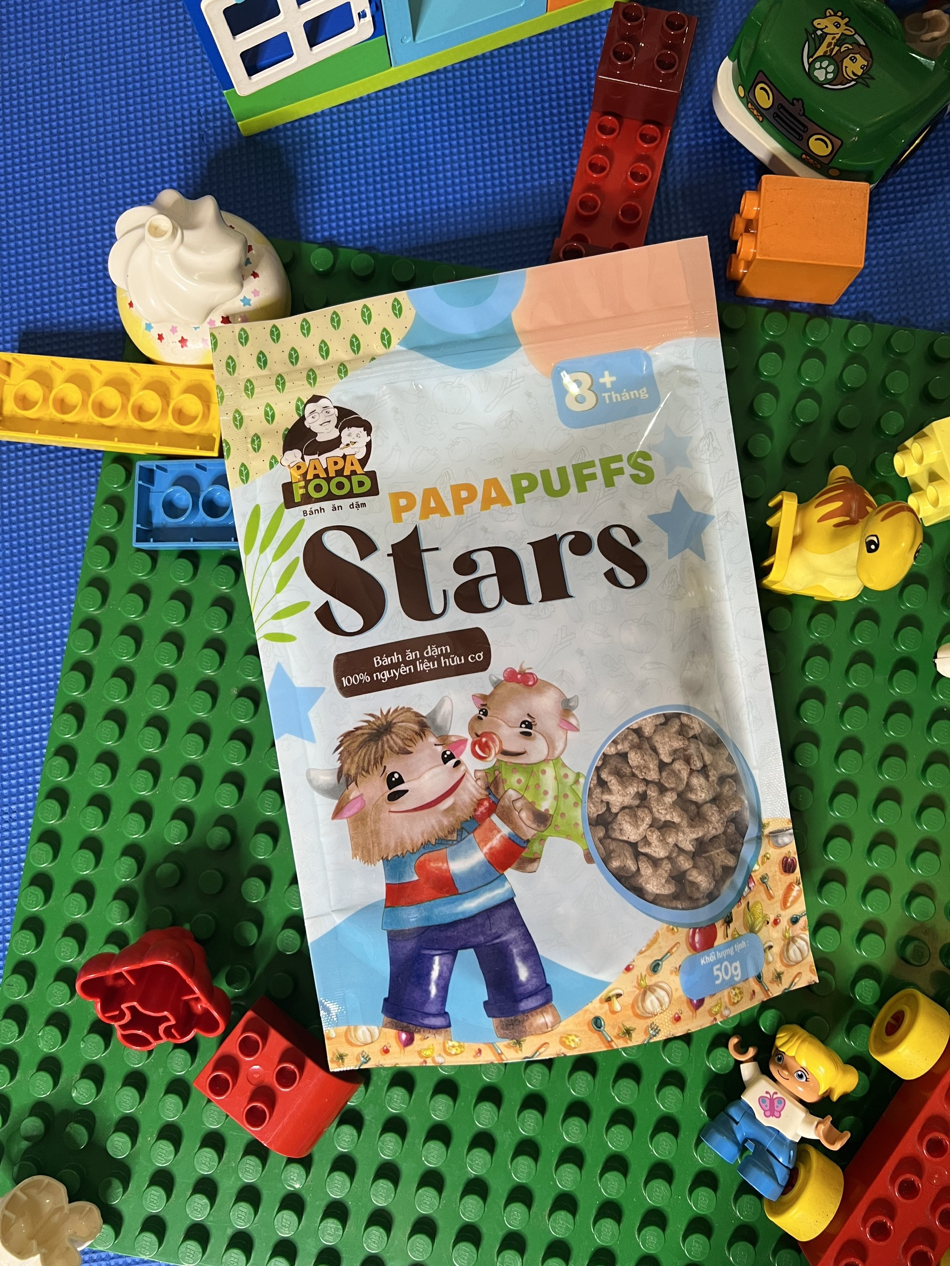 Bánh Ăn Dặm PAPAFOOD PAPAPUFFS STARS - 100% Nguyên Liệu Hữu Cơ