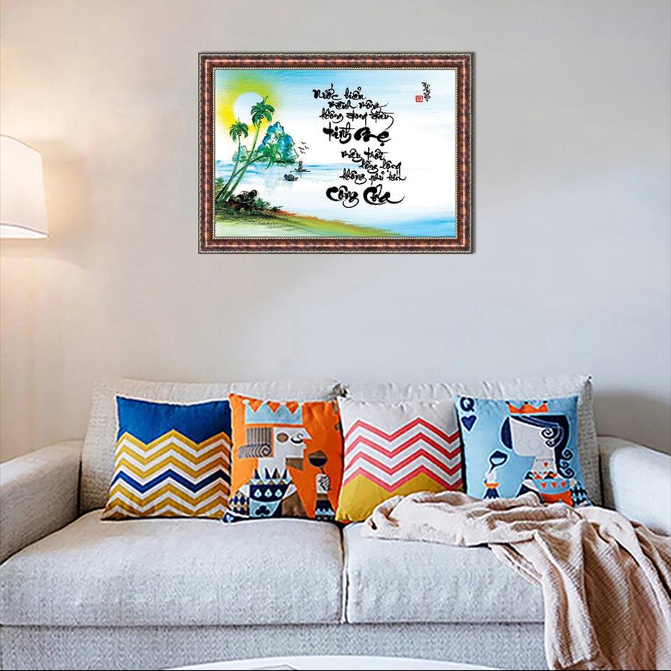 Tranh thư pháp trang trí nhà cửa, chữ nhẫn, chữ cha mẹ treo tường