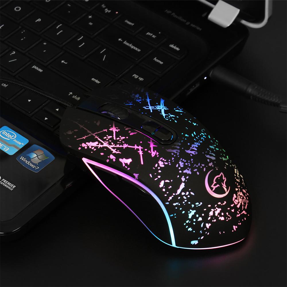 Chuột chơi game có dây YWYT với DPI có thể điều chỉnh được tay cầm công thái học RGB