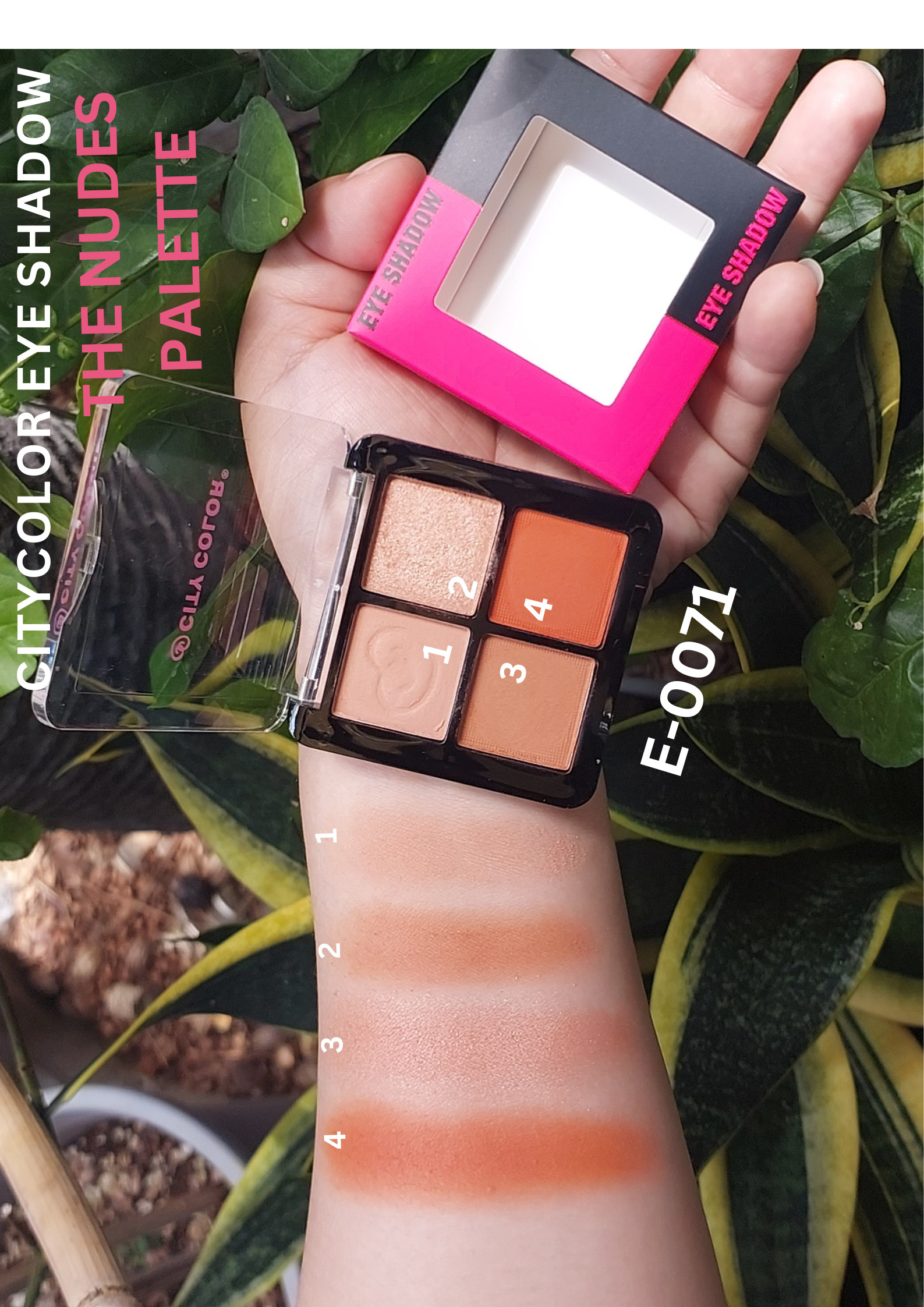 Phấn mắt CITY COLOR the Nudes Palette 4 ô.