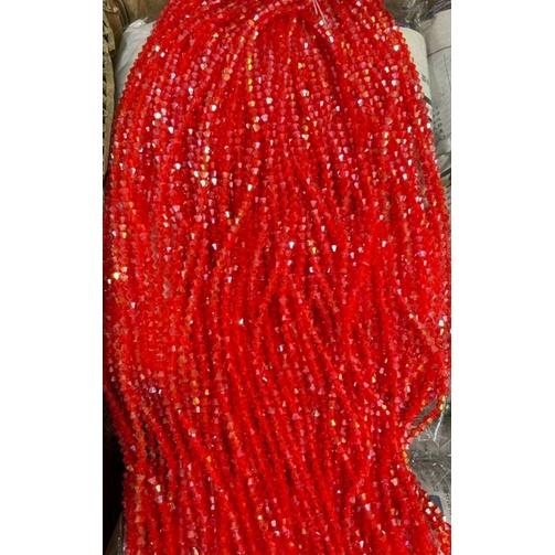 1 dây pha lê thoi 3mm, 4mm nhiều màu đính kết quần á