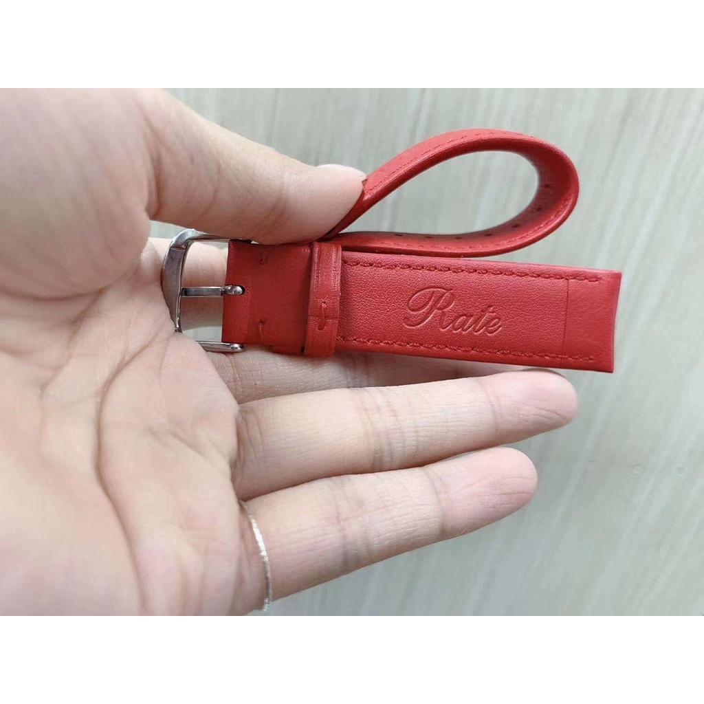 Dây da đồng hồ da đeo tay, da bò mặt cật RATE T1907 TRƠN 12 14 16 18 20 22mm