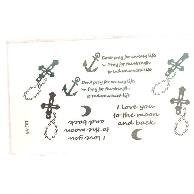 Hình xăm dán chữ kí thánh giá vô cực 10x6cm_ mua 5 tặng 1 mini tattoo
